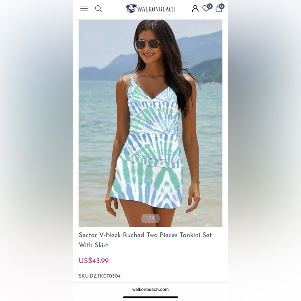 Tankini Two Piece Tank & Skirt
